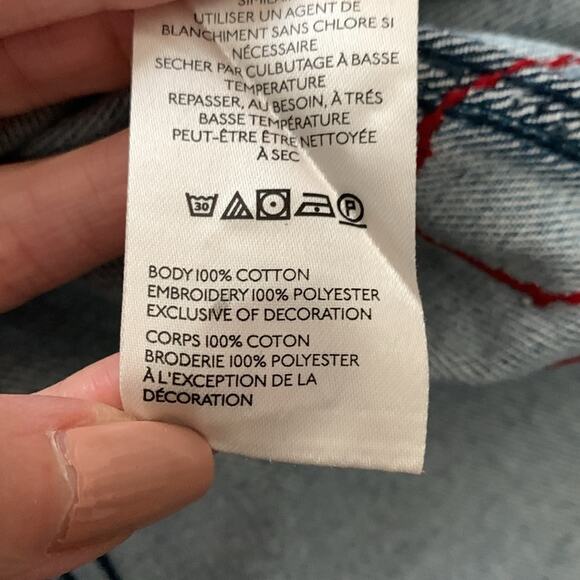 Free People Annie’s Flower Bomb Patchwork Embroidered Groovy Denim Jean Jacket - Picture 6 of 6